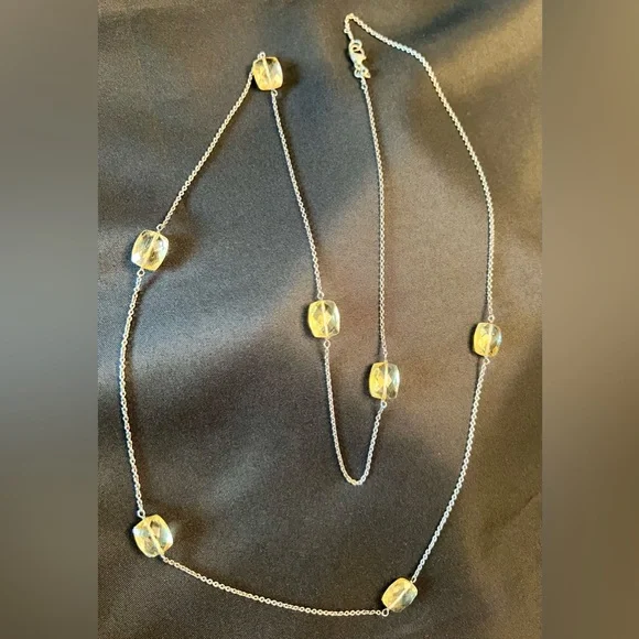 Natural Citrines For Amazing Price! Golden Yellow Citrines, 34in.925 chain.GIFT - Picture 2 of 4